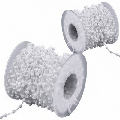 Sisi UK 10M Vertical Blind Bottom Beaded Chain For 89mm Slats White Plastic With Connectors Replacement Chain For Window Blind Clips - image 1