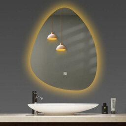 Biznest 70X50 Cm Led Tear Drop Lighted Bathroom Wall Mirror 3 Color Light Touch Switch With Fog Pad (70X50 Cm Tear Drop L8040) - thumbnail 2