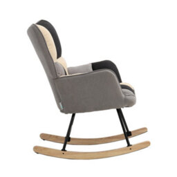 Darphe Tufted Linen Upholstered Rocking Chair - thumbnail 3