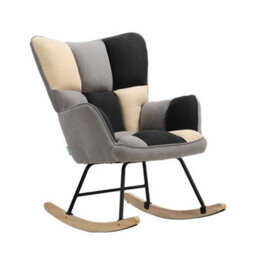 Darphe Tufted Linen Upholstered Rocking Chair
