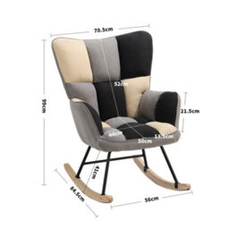 Darphe Tufted Linen Upholstered Rocking Chair - thumbnail 5