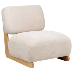 Beliani Armchair Kokkola Fabric Light Beige - thumbnail 1