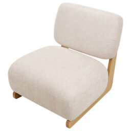 Beliani Armchair Kokkola Fabric Light Beige - thumbnail 4