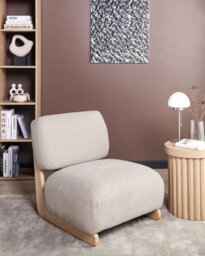 Beliani Armchair Kokkola Fabric Light Beige - thumbnail 2