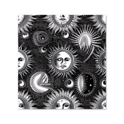 Warren Reed Designer Moon And Sun Black White Premium Glass Kitchen Splashback W600mm X H750mm - thumbnail 2