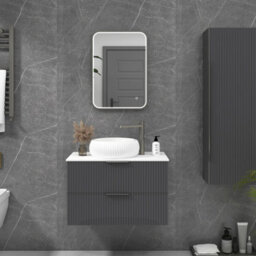 Royal Bathrooms Luxor 500 X 700mm Gun Metal Grey Framed Rectangular Mirror Within Frame Led, Touch Sensor & Demister Pad - thumbnail 3