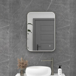 Royal Bathrooms Luxor 500 X 700mm Gun Metal Grey Framed Rectangular Mirror Within Frame Led, Touch Sensor & Demister Pad - thumbnail 1