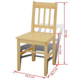 Berkfield Solid Dining Set 5 Pieces Pine Wood Natural - thumbnail 8