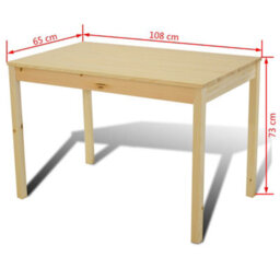 Berkfield Solid Dining Set 5 Pieces Pine Wood Natural - thumbnail 7