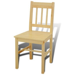 Berkfield Solid Dining Set 5 Pieces Pine Wood Natural - thumbnail 5