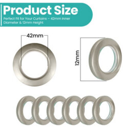 Neel Blue 42mm Platic Eyelets, Grey Grommet Rings For Curtains & Drapes, Backdrop, 10Pcs - thumbnail 2