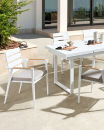 Beliani Set Of 4 Garden Chairs With Cushions Taviano Metal Grey - thumbnail 4