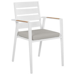 Beliani Set Of 4 Garden Chairs With Cushions Taviano Metal Grey - thumbnail 5