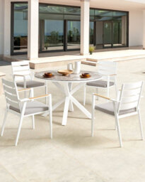 Beliani Set Of 4 Garden Chairs With Cushions Taviano Metal Grey - thumbnail 2