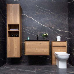 Plum&clay Matterhorn Oak Wall Hung Bathroom Tall Storage Cabinet (H)1700mm (W)400mm - thumbnail 2