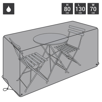 Charles Bentley Bistro Set Waterproof Outdoor Garden Furniture Cover - Black - image 1