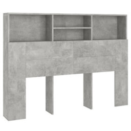Berkfield Headboard Cabinet Concrete Grey 140X19X103.5 Cm - thumbnail 2