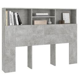 Berkfield Headboard Cabinet Concrete Grey 140X19X103.5 Cm - thumbnail 4