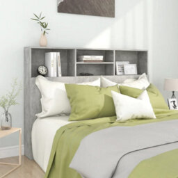Berkfield Headboard Cabinet Concrete Grey 140X19X103.5 Cm - thumbnail 1