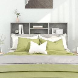 Berkfield Headboard Cabinet Concrete Grey 140X19X103.5 Cm - thumbnail 3