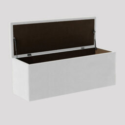 137Cm Luna Chesterfield Ottoman Storage Box - White Plush Velvet Upholstered Blanket Box - thumbnail 2