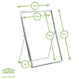 "Nicola Spring Standing Metal Photo Frames - 6"" X 8"" - Silver - Picture Frame Freestanding Frame Display Poster Frame - Set Of 2" - thumbnail 2