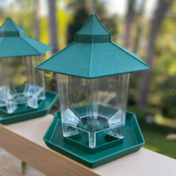 Selections Green Chalet Style Hanging Bird Seed & Nut Feeders (Set Of 2) - thumbnail 1