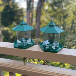 Selections Green Chalet Style Hanging Bird Seed & Nut Feeders (Set Of 2) - thumbnail 2