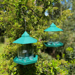 Selections Green Chalet Style Hanging Bird Seed & Nut Feeders (Set Of 2) - thumbnail 3