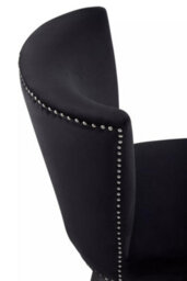 Orsina Interiors By Premiers Black Velvet Dining Chair, Dining Room Accent Chair, Velvet Upholstered Wing Chair With Wooden Legs - thumbnail 8