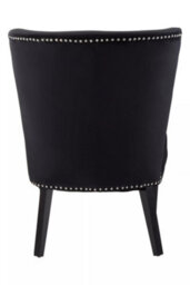 Orsina Interiors By Premiers Black Velvet Dining Chair, Dining Room Accent Chair, Velvet Upholstered Wing Chair With Wooden Legs - thumbnail 4