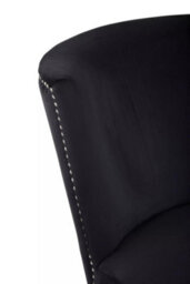 Orsina Interiors By Premiers Black Velvet Dining Chair, Dining Room Accent Chair, Velvet Upholstered Wing Chair With Wooden Legs - thumbnail 7