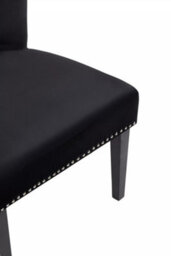 Orsina Interiors By Premiers Black Velvet Dining Chair, Dining Room Accent Chair, Velvet Upholstered Wing Chair With Wooden Legs - thumbnail 6