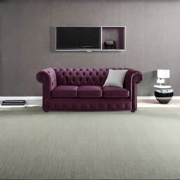 Chesterfield 3 Seater Fabric Malta Purple 01 Sofa - thumbnail 2