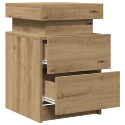 Walplus Bedside Cabinets With Led 2 Pcs Artisian Oak 35X39X55 Cm Engineered Wood - thumbnail 7