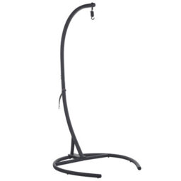 Beliani Hanging Chair With Stand Sesia Pe Rattan Dark Grey - thumbnail 8