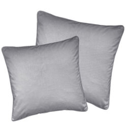 Luxury Enhanced Living Pair Of Grey Velvet Cushion Covers - 43X43Cm - Cases Only - thumbnail 1