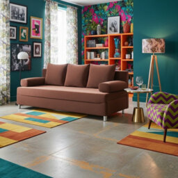Dover 3 Seater Sofa Bed With Storage Upholstered Back Detachable Cushions 192Cm Orange