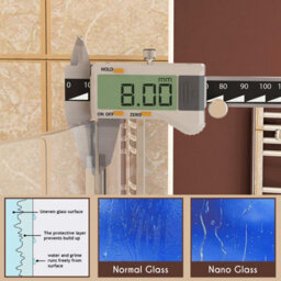 Royal Bathrooms Luxor 800mm Walk In Wet Room Fluted Shower Enclosure Screen With Gun Metal Grey Frame 8mm Nano Glass & Support Arm - thumbnail 8