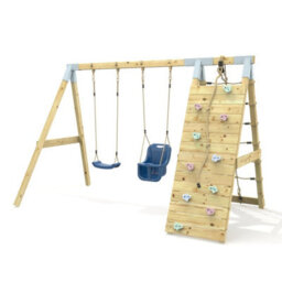 Rebo Premium Double Garden Swing With Up And Over Wall For Kids And Baby - Navy Blue - thumbnail 8