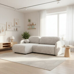 Galeria Corner Sofa Bed With Storage Universal Cream - thumbnail 1