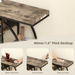 Wyld Haus Reyore Industrial Console Table Rustic Brown Wood-Look With Black Steel Frame, 6 Open Shelves, 100 X 30 X 81.5 Cm - thumbnail 5