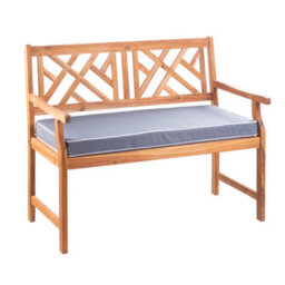 Alfresia 2 Seater Acacia Wood Garden Bench With Luxury Grey Garden Cushion - thumbnail 3