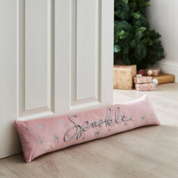 Catherine Lansfield Christmas Sparkle Door Draught Excluder Pink - thumbnail 1
