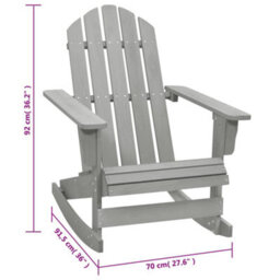 Vidaxl Garden Rocking Chair Wood Grey - thumbnail 6