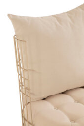Orsina Distinctive Design Champagne Gold Finish Chair, Fabric Upholstered Arm Chair For Bedroom, Stylish Armchair - thumbnail 5