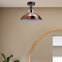 Copper Metal Lamp Shade, 30Cm Easy-Fit Ceiling Light Shade, Hanging Pendant Lampshades For Ceiling Lights Kitchen - thumbnail 2