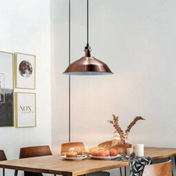 Copper Metal Lamp Shade, 30Cm Easy-Fit Ceiling Light Shade, Hanging Pendant Lampshades For Ceiling Lights Kitchen - thumbnail 6