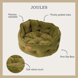 Joules Luxury Chesterfield Dog Bed - Khaki - thumbnail 5