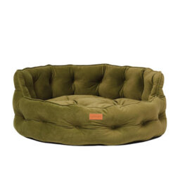 Joules Luxury Chesterfield Dog Bed - Khaki - thumbnail 1